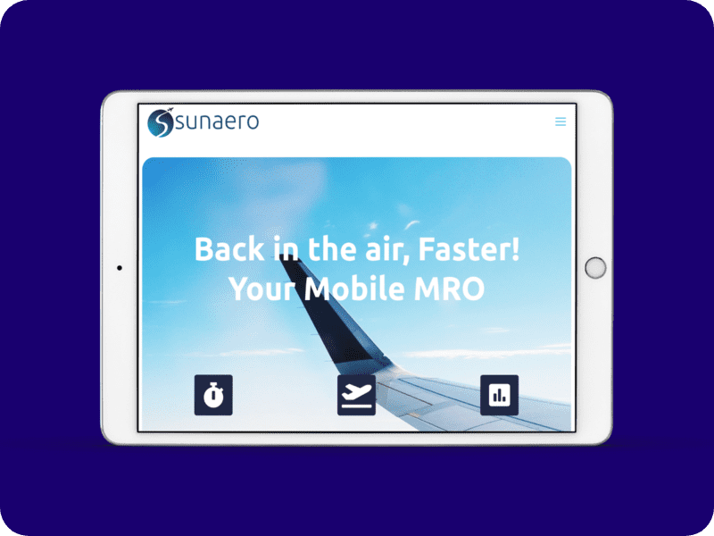 Site Vitrine Sunaero Version Tablette