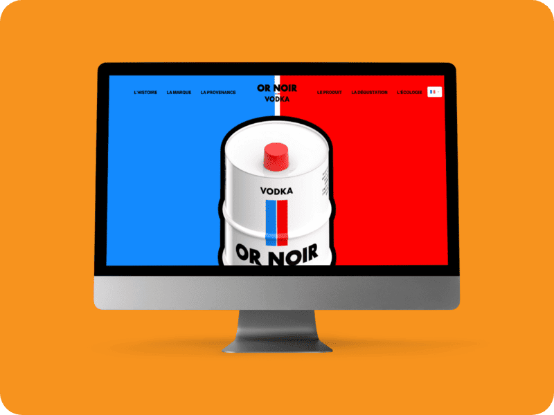 Site One Page Or Noir Vodka Version Ordinateur